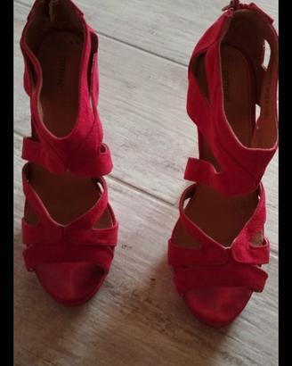 Sandali rosso tacco 