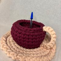 Cesto forma di tazza uncinetto porta oggetti