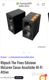 Diffusori klipsch attivi Meclaren edition..