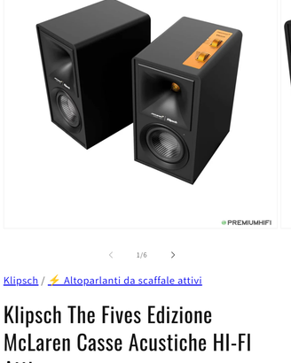 Diffusori klipsch attivi Meclaren edition..