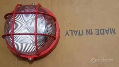 Lampada Plafoniera pvc rossa  "tartaruga" tonda