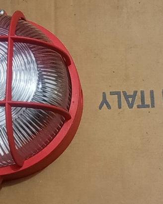 Lampada Plafoniera pvc rossa  "tartaruga" tonda