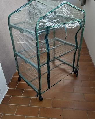 Serra da balcone Verdelook a 2 ripiani con ruote