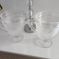 2 Brocca caraffa in vetro lavorato cristallo 1.2l