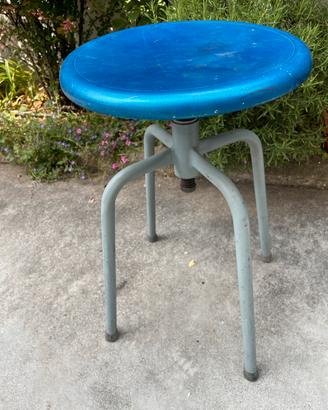 Sgabello vintage industriale in metallo