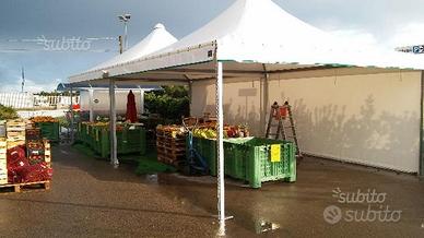 Gazebo in pvc prof. 4 x 4 m, ferro zincato pesante