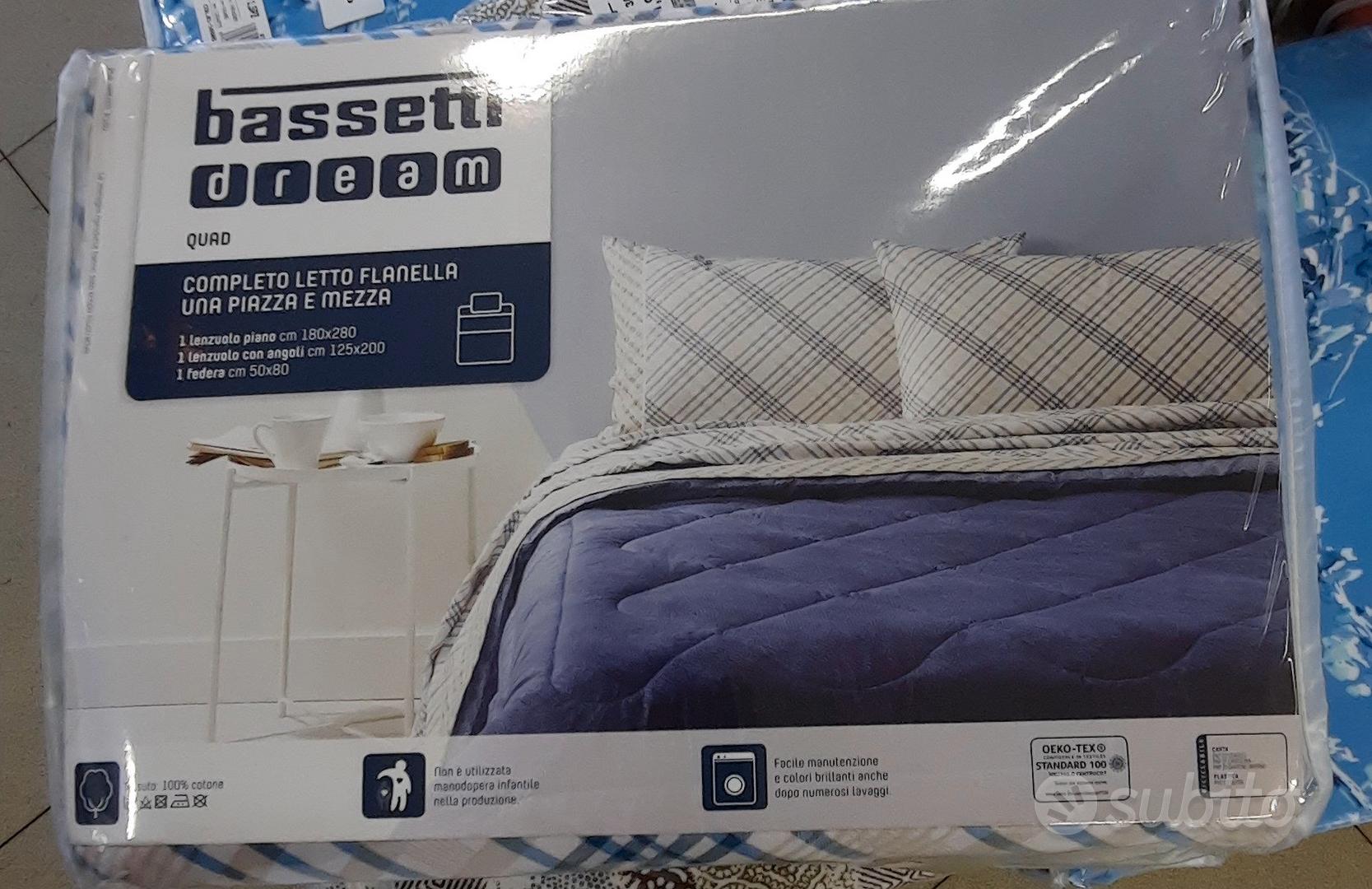 Bassetti completo lenzuola Flanella Quad Geometrico blu