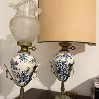 Coppia lampade ceramica blu Delft anni 50