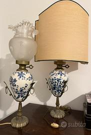Coppia lampade ceramica blu Delft anni 50