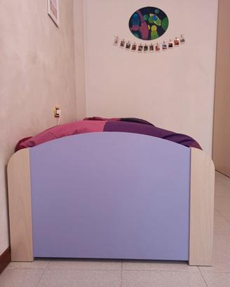 Letto singolo lilla con cassone