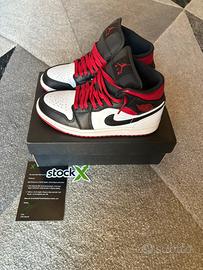 Jordan 1 mid rosse e nere