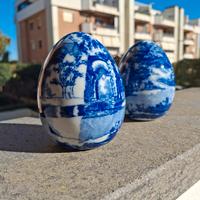 coppia di uova in ceramica 