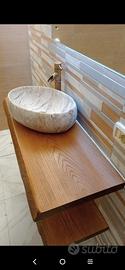 Mensole lavabo massello di rovere 