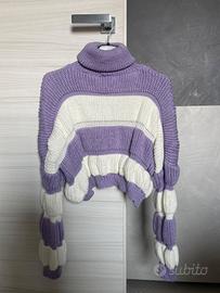 Maglioncino a righe Lilla e bianco