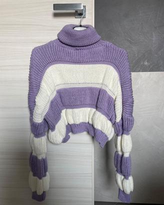 Maglioncino a righe Lilla e bianco