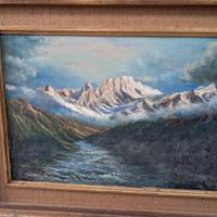 Dipinto olio su tela di moffa rino