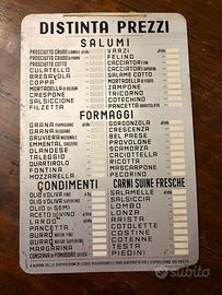 Targa listino salumeria vintage