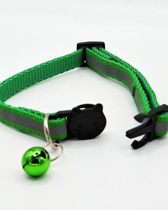 Collare gatto catarifrangente verde scuro