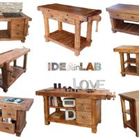 mobile stile banco falegname in legno massello