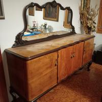 credenza legno con specchio anni 40 