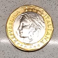 Mille lire in metallo anno 1997