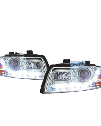 FARI PER AUDI A4 B6 00-04 LUCE DIURNA A LED FONDO 