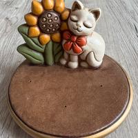 Thun porta incenso gatto con Girasole