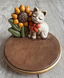 Thun porta incenso gatto con Girasole