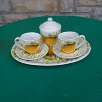 set tazzine da caffè con vassoio e zuccheriera