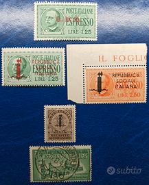 REPUBBLICA SOCIALE ITALIANA 1944 ESPRESSI e RE AUT