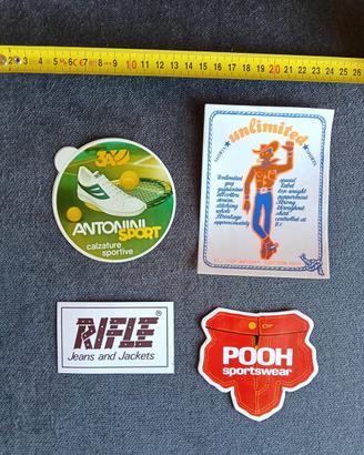 Set 4 adesivi vintage abbigliamento rifle pooh
