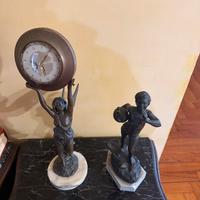 Coppia Bronzi Figurativi fine '800 su Marmo