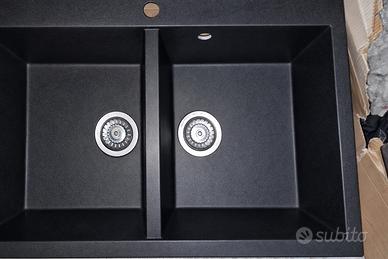 Lavello TELMA doppia vasca in granito 86×50 cm