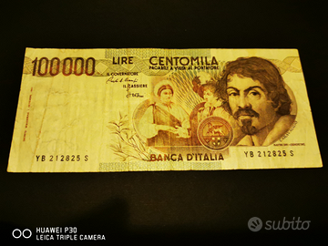 100000 lire caravaggio