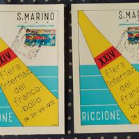 Cartolina fiera francobollo Riccione San Marino 72