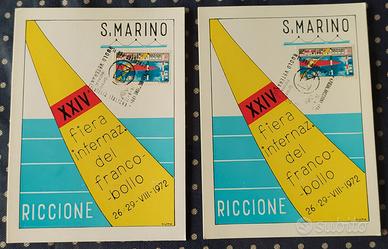 Cartolina fiera francobollo Riccione San Marino 72