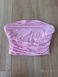 top rosa glitterato