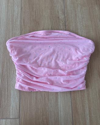 top rosa glitterato