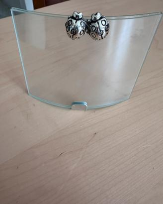 Porta foto con coccinelle argento