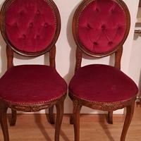 Poltroncine in velluto rosso in stile, bellissime.