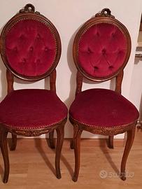 Poltroncine in velluto rosso in stile, bellissime.