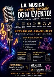 Musicista cantante per eventi, feste, matrimoni