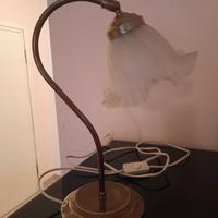 Lampada comodino in vetro e metallo