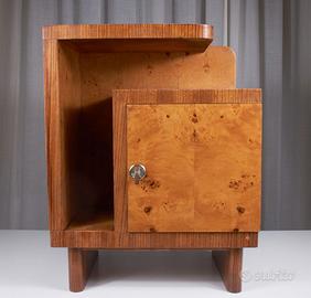 Comodino Art Déco anni ’30 in radica
