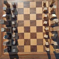 scacchiera in legno intarsio