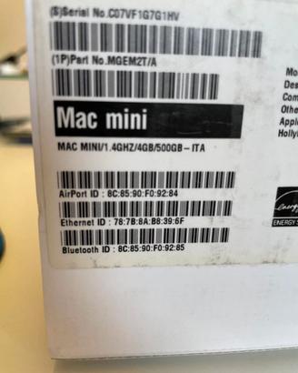 Apple Mac Mini 1.4 GHZ / 4 GB / 500 GB - ITA