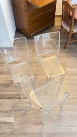 6 sedie trasparenti plastica