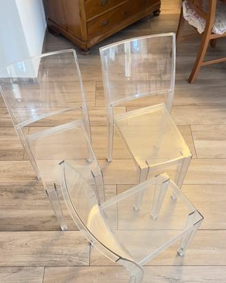 6 sedie trasparenti plastica