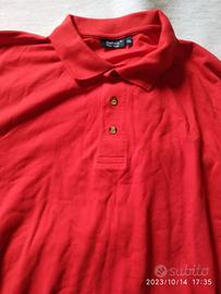 Polo piquet puro cotone Hanes m/m tg 3XL col rosso