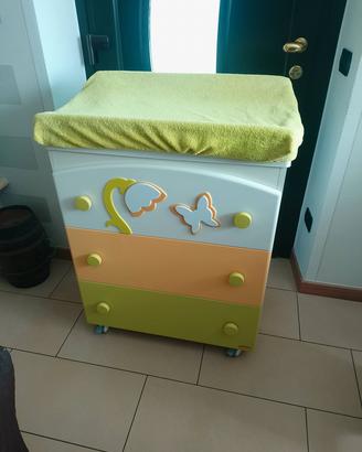 fasciatoio in legno con cassetti 